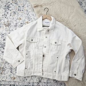 Old Navy White Classic Button Jean Jacket White Wash XL Petite BNWT